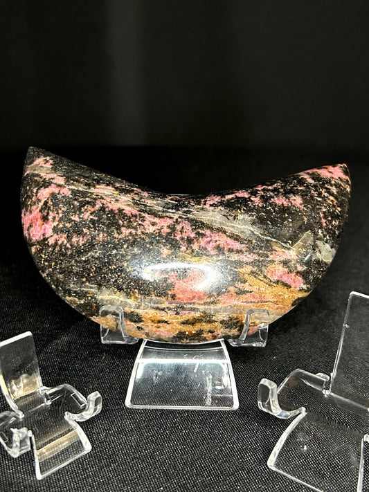 Rhodonite Crescent Moons