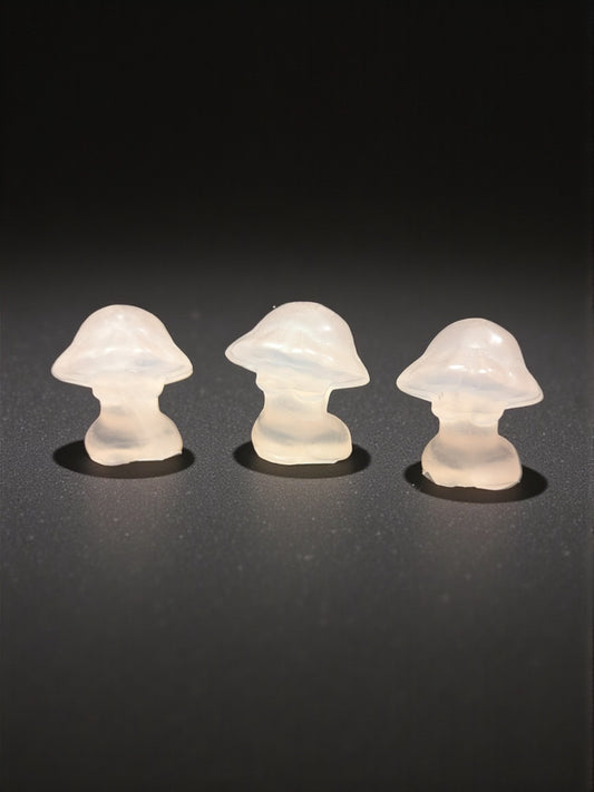Rose Quartz Carved Mushroom Goddess