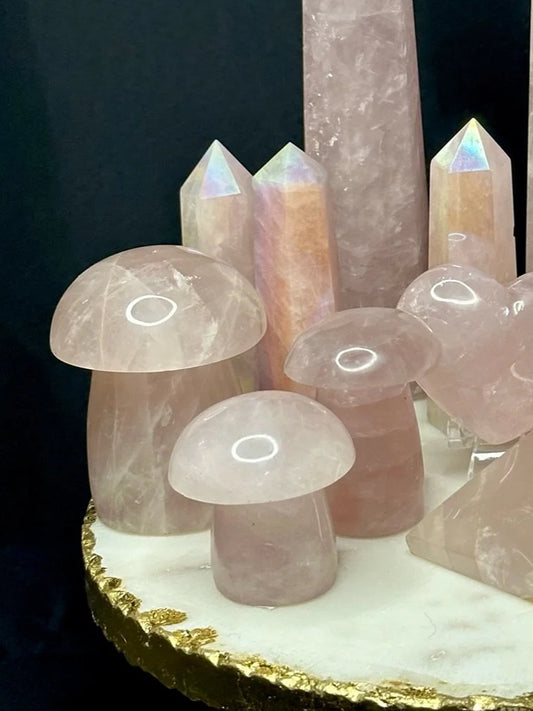 Rose Quartz Mushrooms