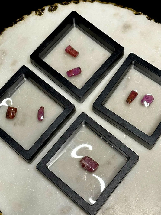 Ruby Raw Specimens in Display Frames