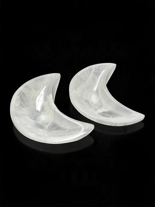 Selenite Moon Bowls