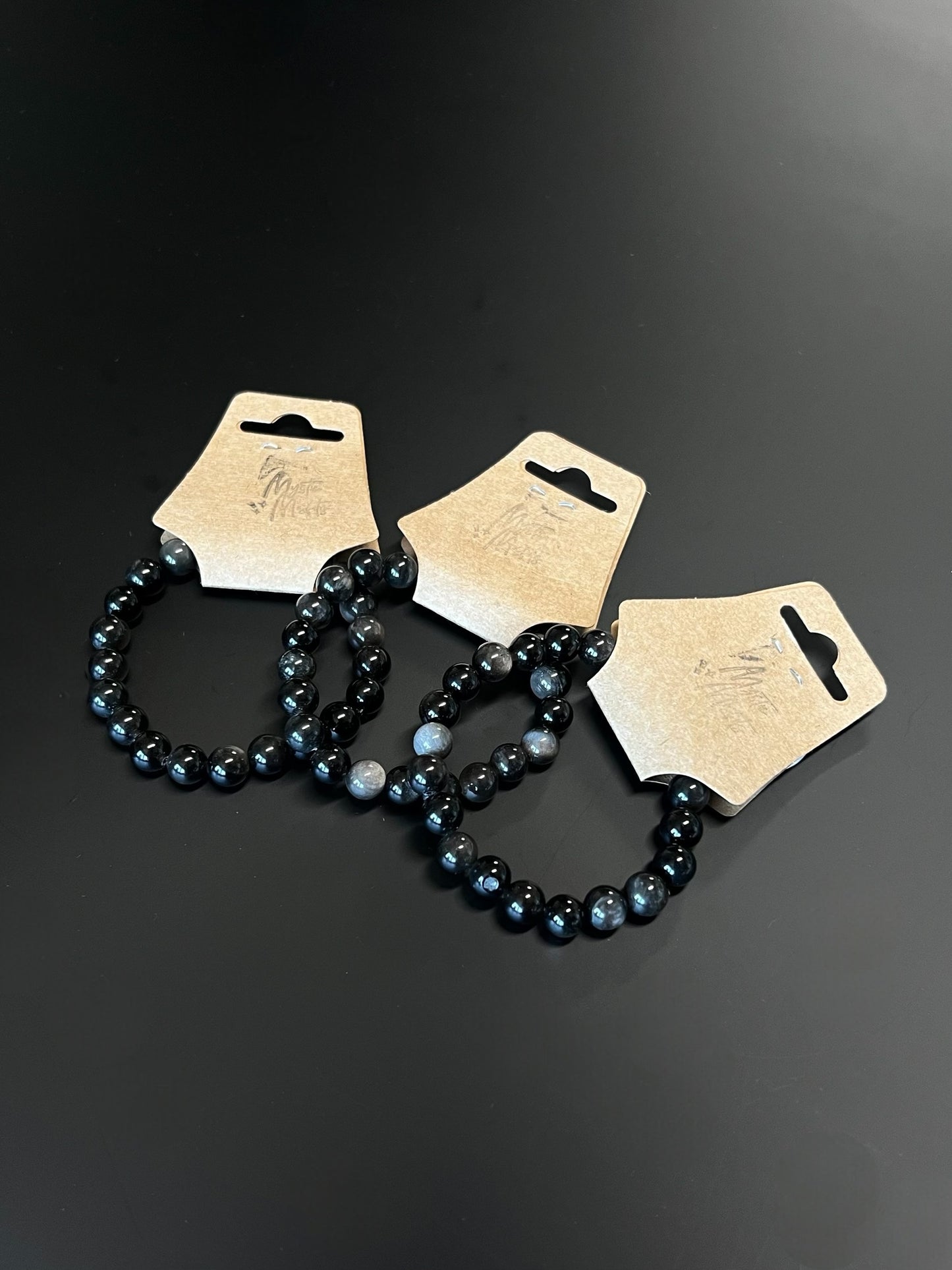 Silver Sheen Obsidian Bead Bracelets