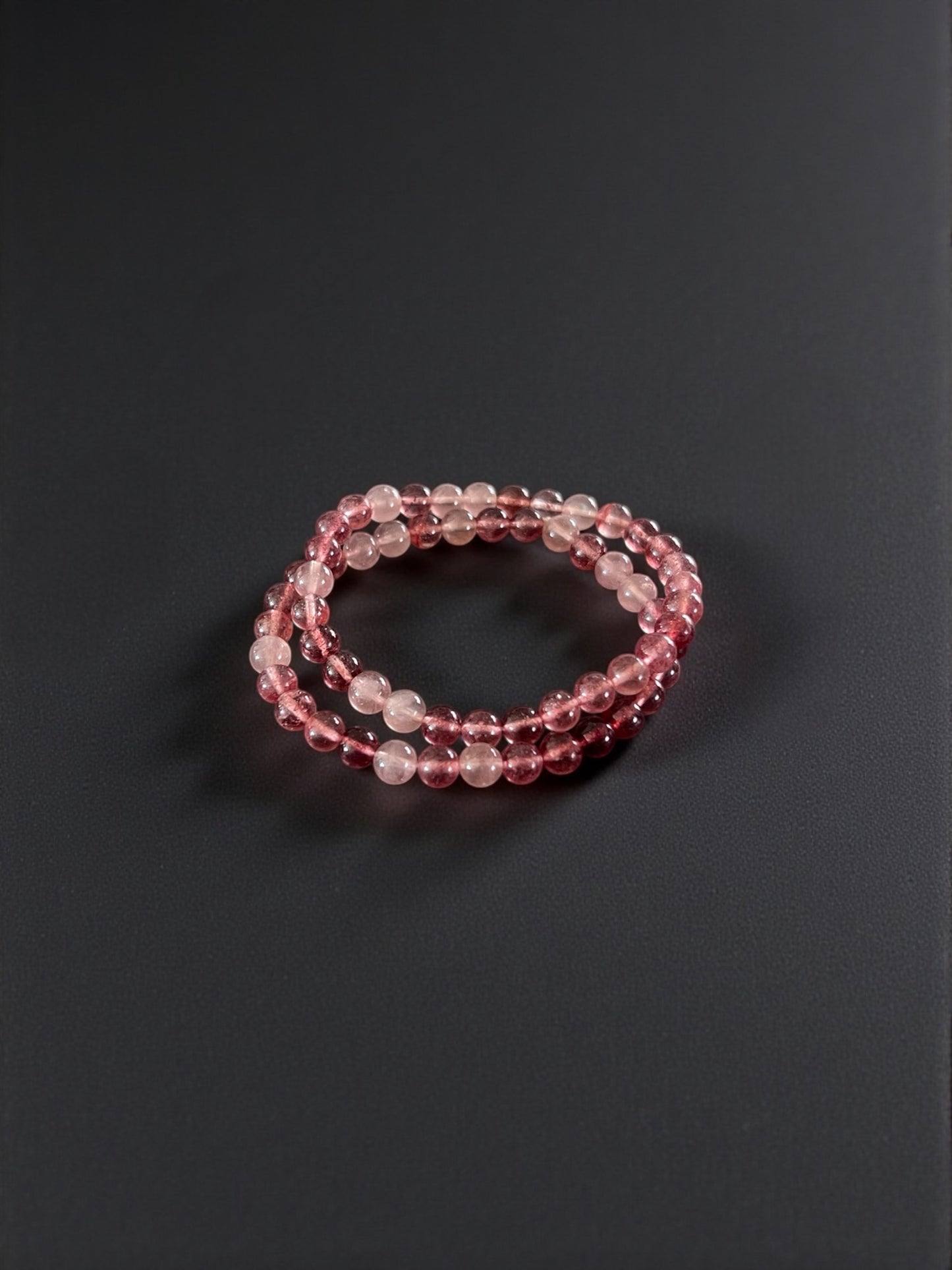 Strawberry & Rose Quartz Bead Bracelets