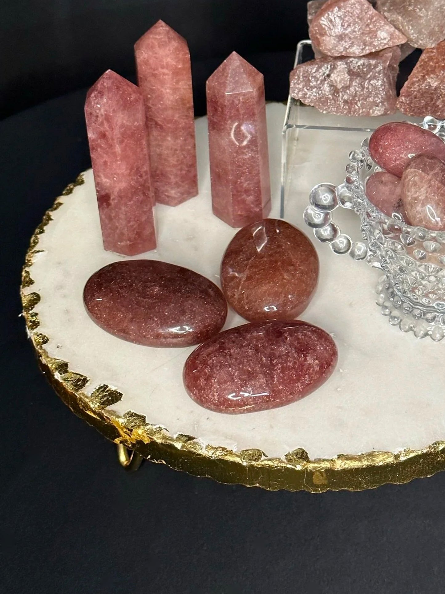 Strawberry Quartz Palmstones