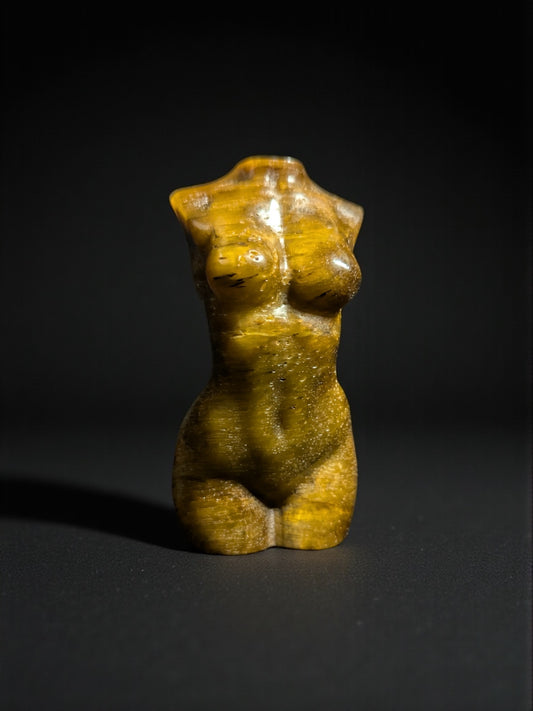 Tiger Eye Carved Women's Torso