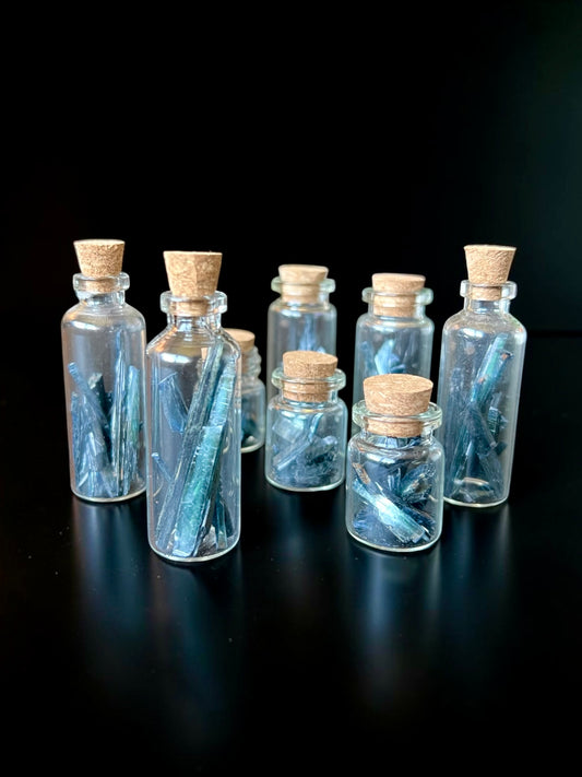 Vivianite Chips in Jars