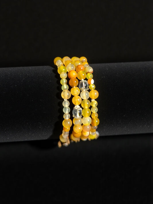 Yellow Agate Bead Bracelets